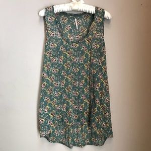 Free people green floral racerback tank top | M
